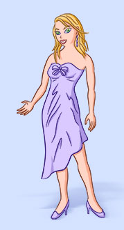 Illustration of girl in purple dress