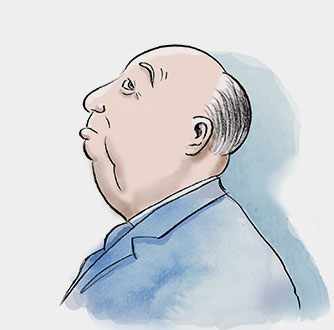 Caricature of Alfred Hitchcock